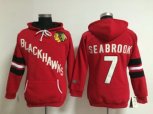 Women Chicago Blackhawks #7 Brent Seabrook Red Pullover Hoodie