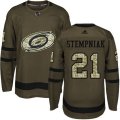 Carolina Hurricanes #21 Lee Stempniak Premier Green Salute to Service NHL Jersey
