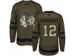 Chicago Blackhawks #12 Alex DeBrincat Green Salute to Service Stitched NHL Jersey