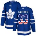 Toronto Maple Leafs #33 Frederik Gauthier Authentic Royal Blue USA Flag Fashion NHL Jersey