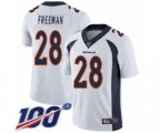 Denver Broncos #28 Royce Freeman White Vapor Untouchable Limited Player 100th Season Football Jersey