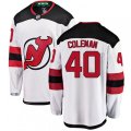New Jersey Devils #40 Blake Coleman Fanatics Branded White Away Breakaway NHL Jersey