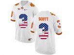 2016 US Flag Fashion Clemson Tigers Artavis Scott #3 College Football Limited Jersey - White