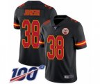 Kansas City Chiefs #38 Dontae Johnson Limited Black Rush Vapor Untouchable 100th Season Football Jersey