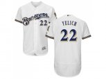 Milwaukee Brewers #22 Christian Yelich White Flexbase Authentic Collection Stitched MLB Jersey