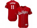 Cincinnati Reds #11 Barry Larkin Red Los Rojos Flexbase Authentic Collection MLB Jersey