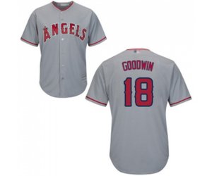 Los Angeles Angels of Anaheim #18 Brian Goodwin Replica Grey Road Cool Base Baseball Jersey