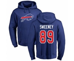 Buffalo Bills #89 Tommy Sweeney Royal Blue Name & Number Logo Pullover Hoodie