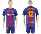 2017-18 Barcelona 12 RAFINHA Home Soccer Jersey