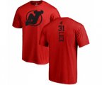 New Jersey Devils #31 Eddie Lack Red One Color Backer T-Shirt