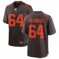 Cleveland Browns Retired Player #64 Joe DeLamielleure Nike Brown Alternate Player Vapor Limited Jersey