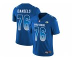 Green Bay Packers #76 Mike Daniels Royal Men Stitched NFL Limited NFC 2018 Pro Bowl Jersey