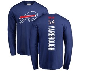 Buffalo Bills #54 Eddie Yarbrough Royal Blue Backer Long Sleeve T-Shirt