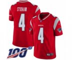 New England Patriots #4 Jarrett Stidham Limited Red Inverted Legend 100th Season Football Jersey