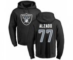 Oakland Raiders #77 Lyle Alzado Black Name & Number Logo Pullover Hoodie