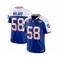 Buffalo Bills #58 Matt Milano Blue White 2023 F.U.S.E. 75th Anniversary Throwback Vapor Untouchable Limited Football Stitched Jersey