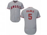 Los Angeles Angels of Anaheim #5 Albert Pujols Grey Flexbase Authentic Collection MLB Jersey