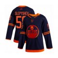 Edmonton Oilers #58 Anton Slepyshev Authentic Navy Blue Alternate Hockey Jersey