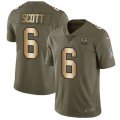 Green Bay Packers #6 JK Scott Limited Olive Gold 2017 Salute to Service NFL Jersey