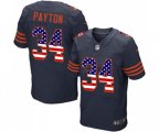 Chicago Bears #34 Walter Payton Elite Navy Blue Alternate USA Flag Fashion Football Jersey
