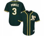 Oakland Athletics #3 Boog Powell Replica Green Alternate 1 Cool Base Baseball Jersey