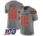 Cleveland Browns #18 Damion Ratley Limited Gray Inverted Legend 100th Season Football Jersey