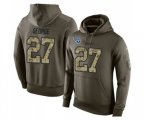 Tennessee Titans #27 Eddie George Green Salute To Service Pullover Hoodie