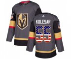 Vegas Golden Knights #55 Keegan Kolesar Authentic Gray USA Flag Fashion NHL Jersey