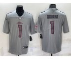 Arizona Cardinals #1 Kyler Murray LOGO Grey Atmosphere Fashion 2022 Vapor Untouchable Stitched Nike Limited Jersey