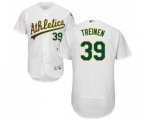 Oakland Athletics #39 Blake Treinen White Home Flex Base Authentic Collection Baseball Jersey