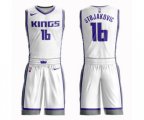 Sacramento Kings #16 Peja Stojakovic Swingman White Basketball Suit Jersey - Association Edition