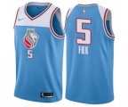 Sacramento Kings #5 De'Aaron Fox Swingman Blue NBA Jersey - City Edition
