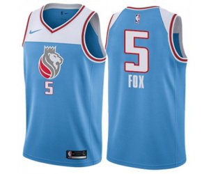 Sacramento Kings #5 De\'Aaron Fox Swingman Blue NBA Jersey - City Edition