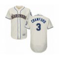 Seattle Mariners #3 J.P. Crawford Cream Alternate Flex Base Authentic Collection Baseball Player Jersey