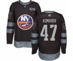New York Islanders #47 Leo Komarov Authentic Black 1917-2017 100th Anniversary NHL Jersey