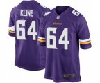 Minnesota Vikings #64 Josh Kline Game Purple Team Color Football Jersey