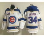 mlb jerseys chicago cubs #34 lester blue-white[pullover hooded sweatshirt][lester]