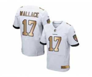 Baltimore Ravens #17 Mike Wallace White Men\'s Stitched NFL New Elite Gold Jersey