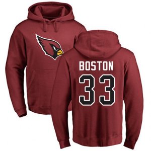 Arizona Cardinals #33 Tre Boston Maroon Name & Number Logo Pullover Hoodie
