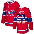 Montreal Canadiens #53 Victor Mete Authentic Red USA Flag Fashion NHL Jersey