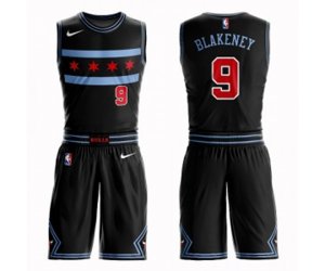 Chicago Bulls #9 Antonio Blakeney Authentic Black Basketball Suit Jersey - City Edition