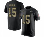 New England Patriots #15 Chris Hogan Black Camo Salute to Service T-Shirt