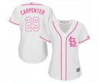 Women's St. Louis Cardinals #29 Chris Carpenter Replica White Fashion Cool Base Baseball Jersey