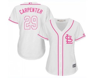 Women\'s St. Louis Cardinals #29 Chris Carpenter Replica White Fashion Cool Base Baseball Jersey