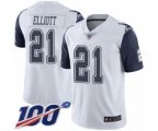 Dallas Cowboys #21 Ezekiel Elliott Limited White Rush Vapor Untouchable 100th Season Football Jersey