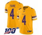 Minnesota Vikings #4 Brett Favre Limited Gold Inverted Legend 100th Season Football Jersey