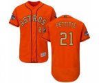 Houston Astros #21 Andy Pettitte Orange Alternate 2018 Gold Program Flex Base Authentic Collection MLB Jersey
