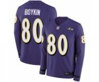 Baltimore Ravens #80 Miles Boykin Limited Purple Therma Long Sleeve Football Jersey
