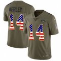 New York Jets #14 Jeremy Kerley Limited Olive USA Flag 2017 Salute to Service NFL Jersey