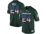 2016 US Flag Fashion Michigan State Spartans Le'Veon Bell #24 College Alumni Football Limited Jersey - Green